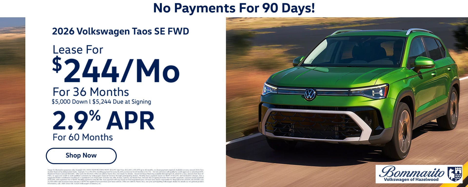 2026 VW Taos - April 
