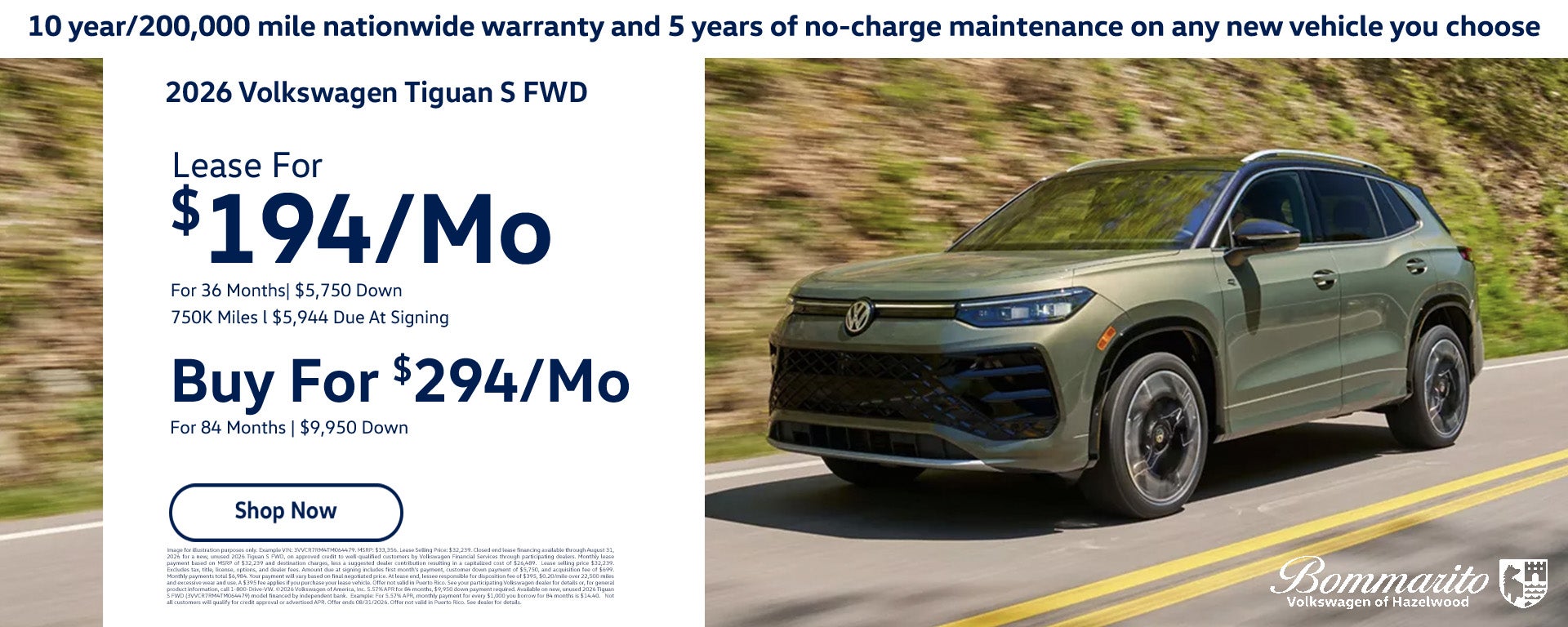 Lease Or Buy A 2026 Volkswagen Tiguan 