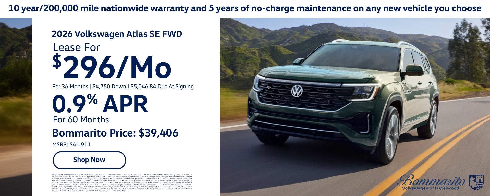 2026 Volkswagen Atlas Offer